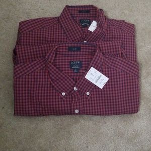NWT JCrew factory red plaid button shirt